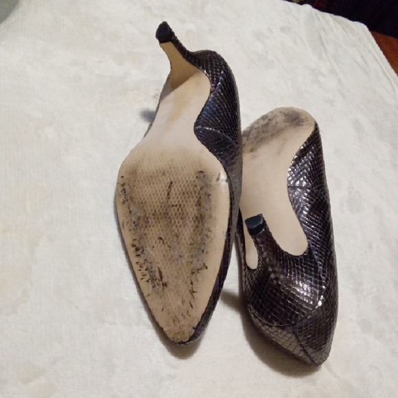 Franco Sarto Metallic Snakeskin Heels - Picture 4 of 7